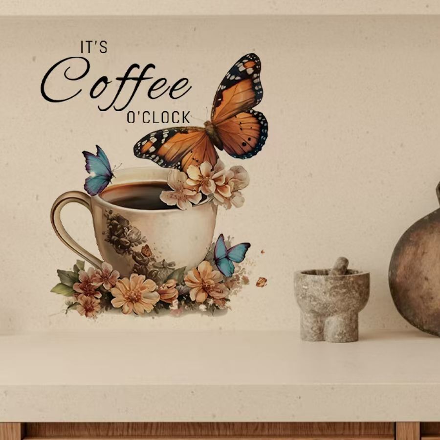 Home Office Background - Autocollants créatifs en PVC IT's Coffee