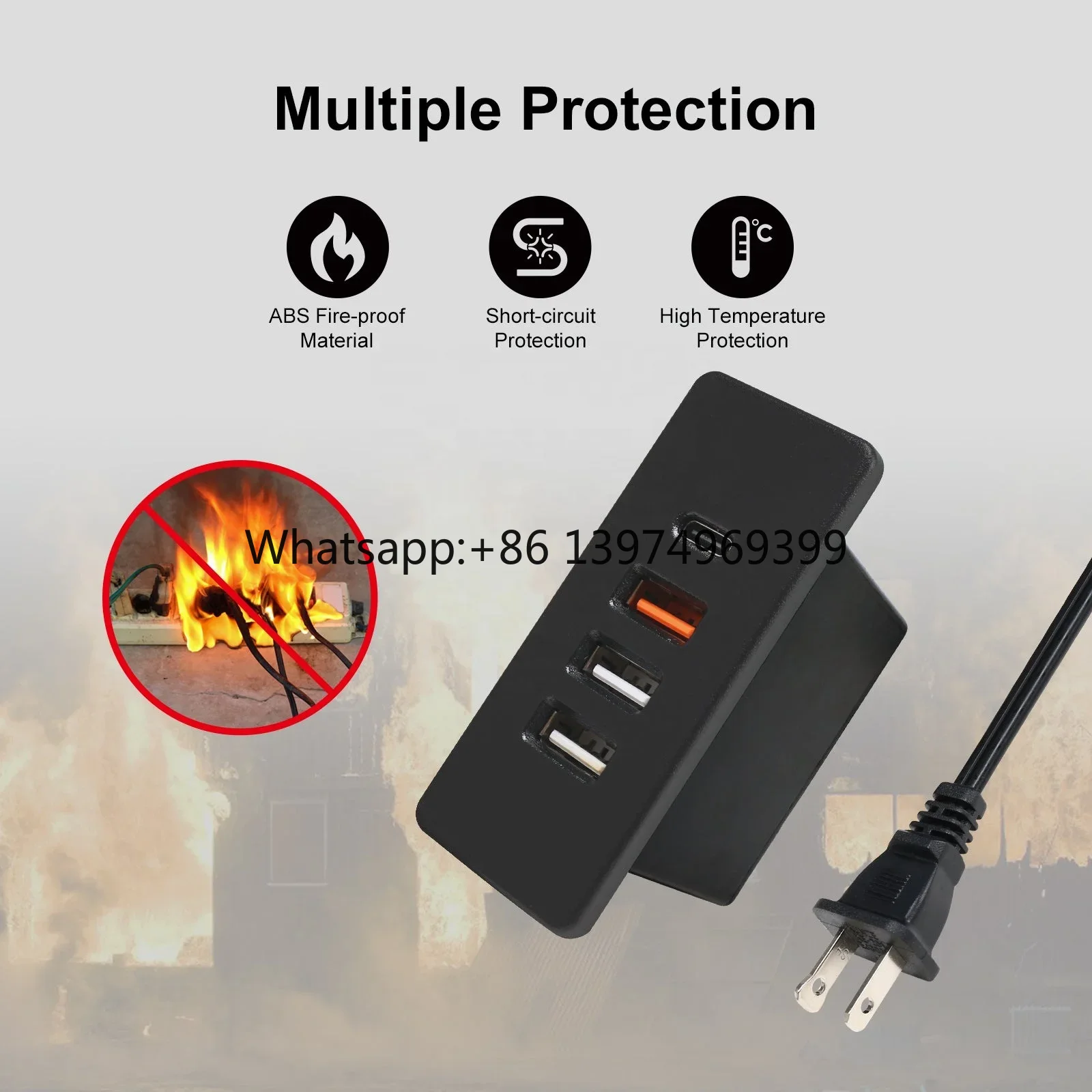 Power Strip Desk - Prise USB C encastrable avec hub