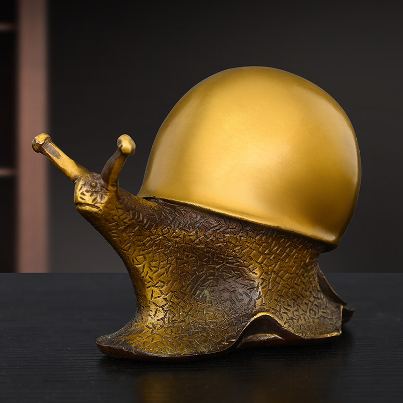 Home Office Desk - Figurine d'escargot en laiton Feng Shui